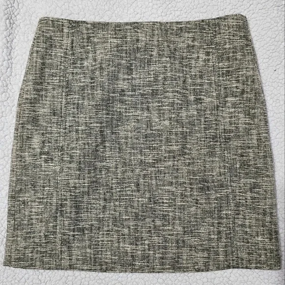 ✨️4/$20. Anne Taylor LOFT Nwot Petite A Line Skirt Lined Tweed Beige Black Women - Picture 2 of 13